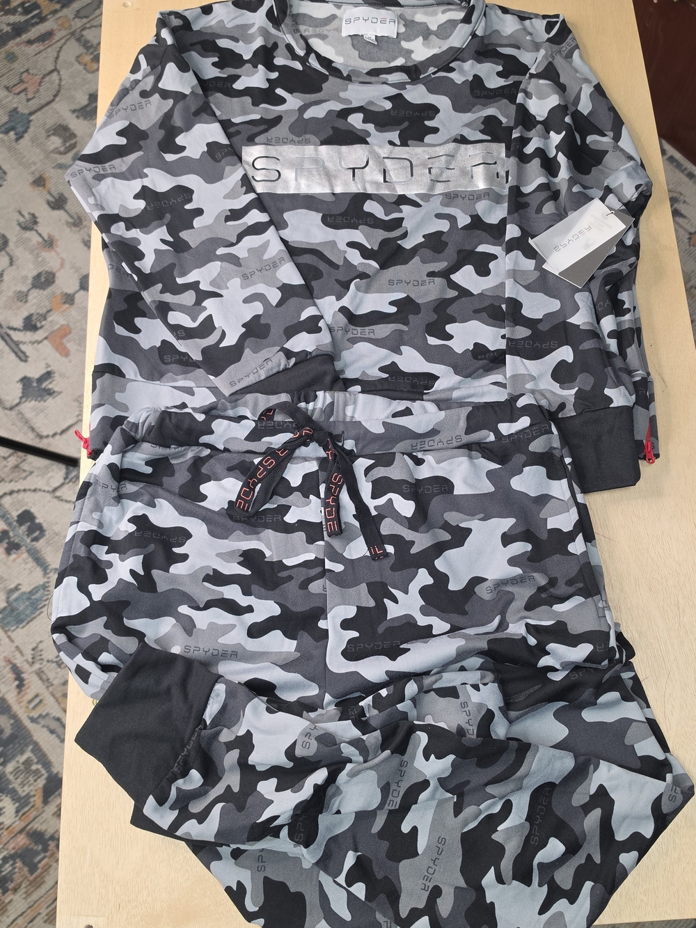 Spyder gray and black PJs